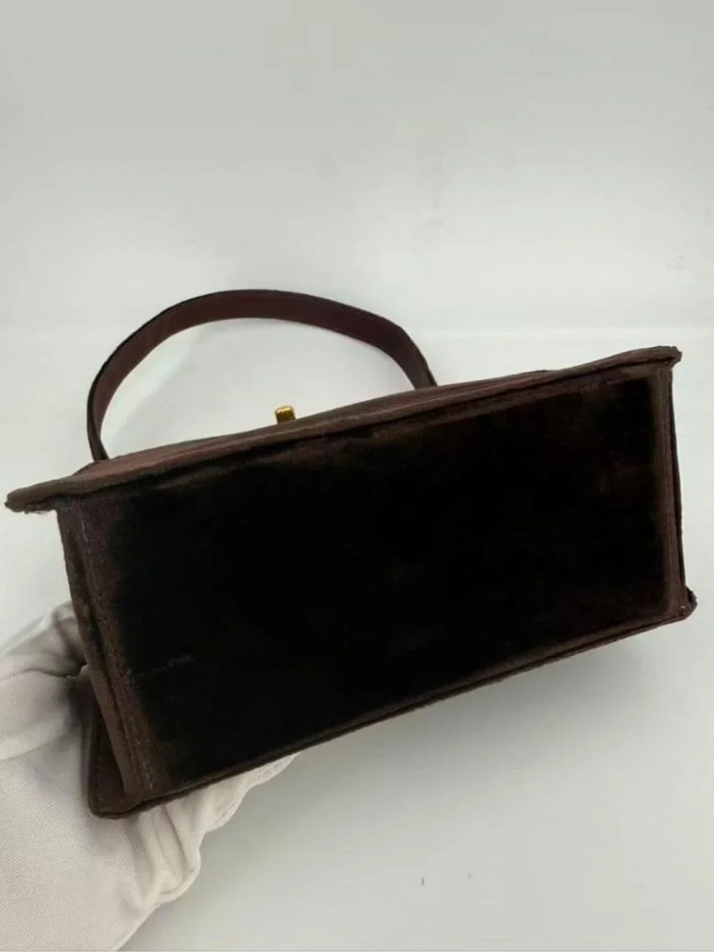 Chanel Velvet Handbag Brown